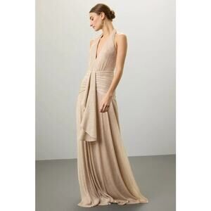 PatBO Lurex Draped Maxi Dress